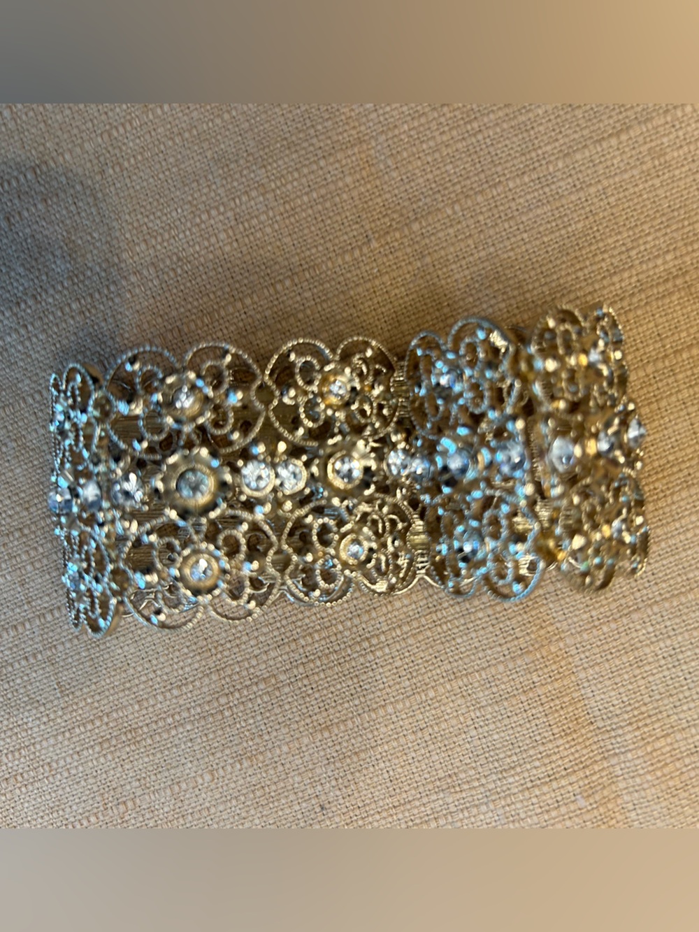 Rhinestone Filigree Extendable Bracelet - Picture 3 of 5
